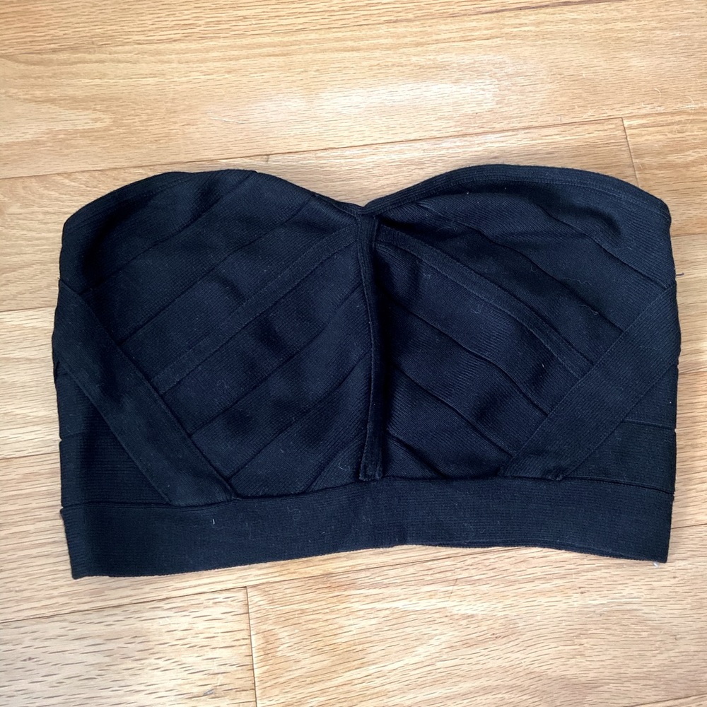 Knit Strapless Crop Top